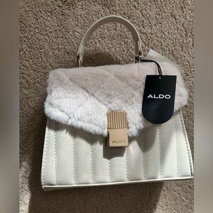 NWT ALDO White Faux Fur Women's Bag